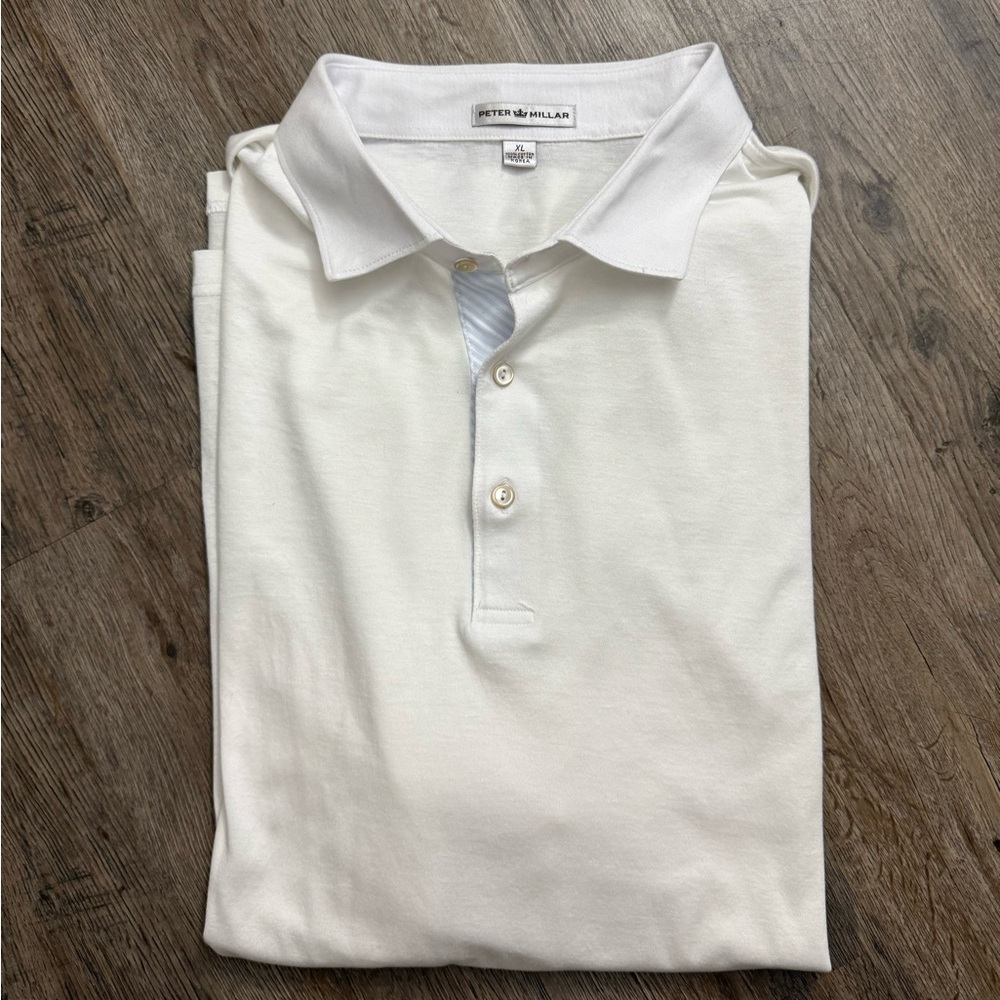 Peter Millar • Cotton Solid White Polo
